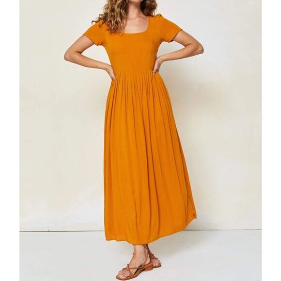 CHRISTY DAWN The Scarlet Midi Dress Marigold Petite Women's Size Medium - Picture 1 of 11